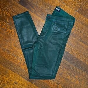 Hudson Coated Nico Super Skinny Green Envy Jeans Size 28